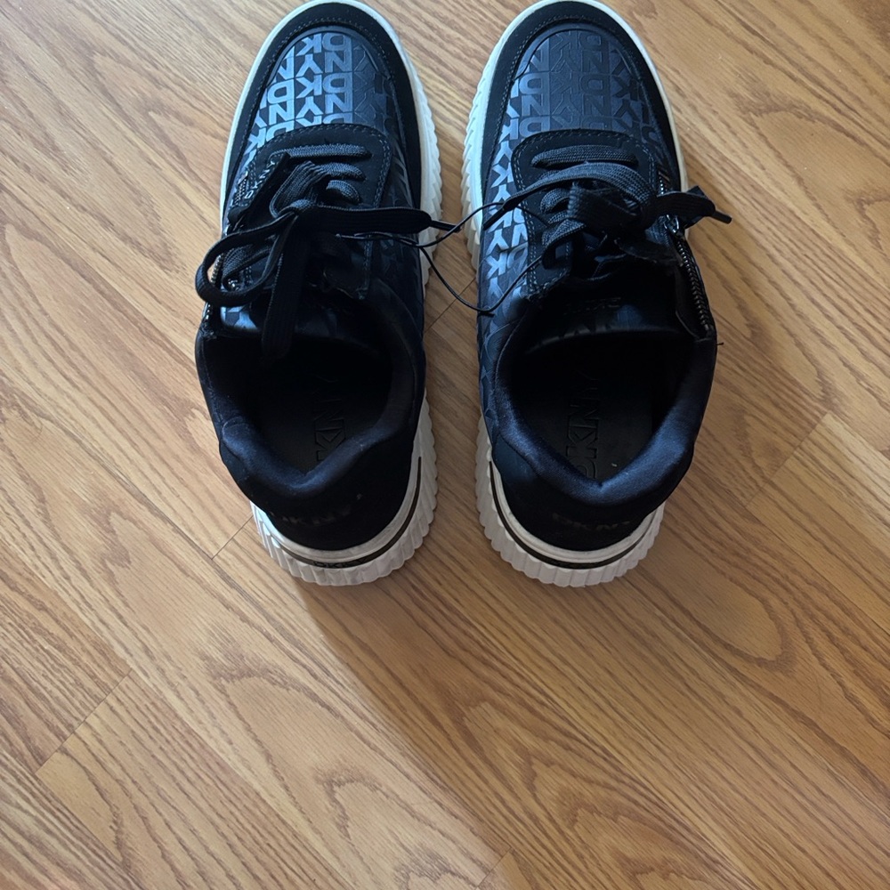 DKNY Monogram Black and White Sneakers